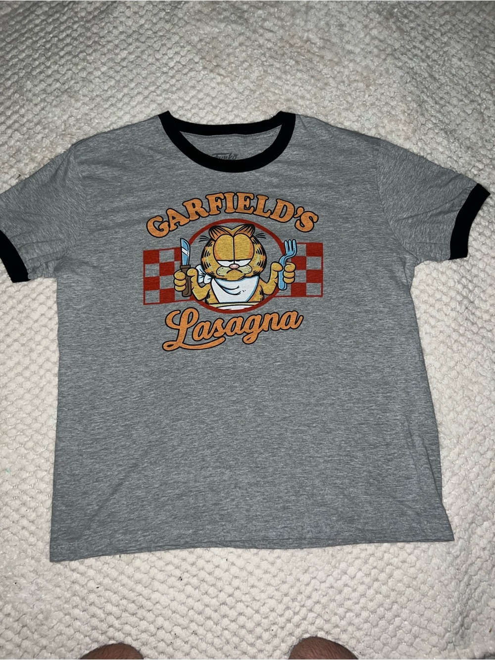 Funko Garfield Grey and Black Graphic Tee Label